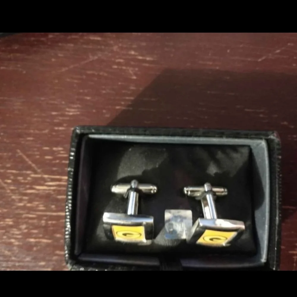 Green Bay Packers Silver Square Cufflinks